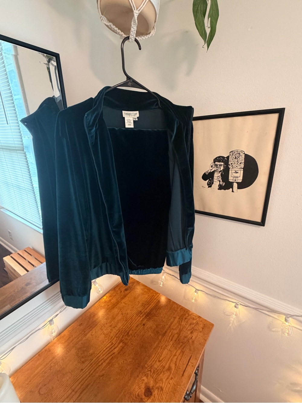 Coldwater Creek Teal Velvet Joggers set
